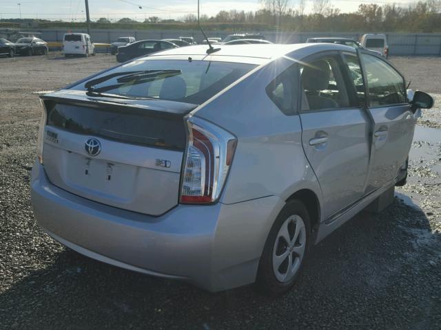 JTDKN3DU5C1592440 - 2012 TOYOTA PRIUS SILVER photo 4