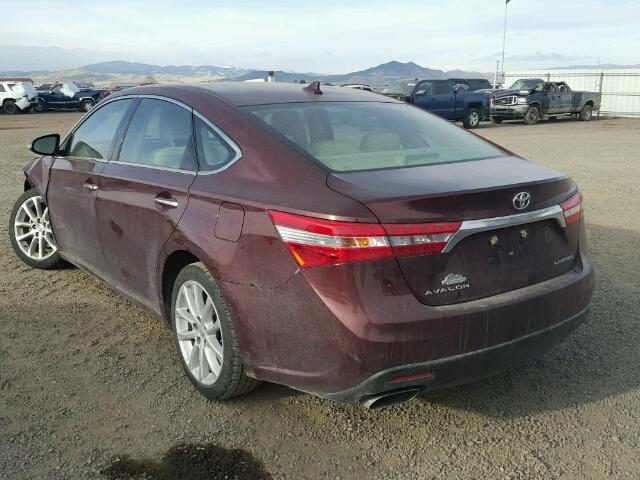 4T1BK1EBXEU129135 - 2014 TOYOTA AVALON BAS MAROON photo 3