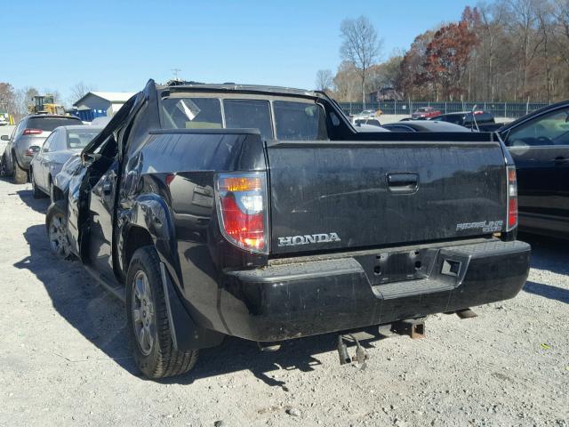 2HJYK16537H543592 - 2007 HONDA RIDGELINE BLACK photo 3