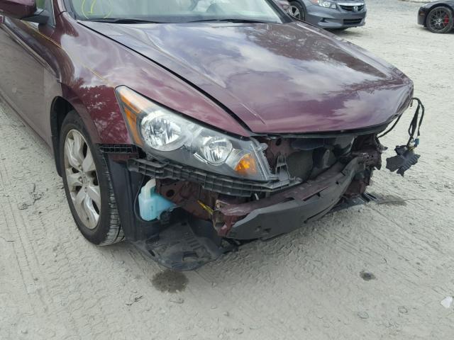 1HGCP2F8XAA005124 - 2010 HONDA ACCORD EXL BURGUNDY photo 9