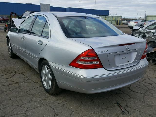 WDBRF61J81F074604 - 2001 MERCEDES-BENZ C 240 SILVER photo 3