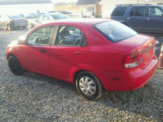 KL1TD526X5B383710 - 2005 CHEVROLET AVEO BASE RED photo 3