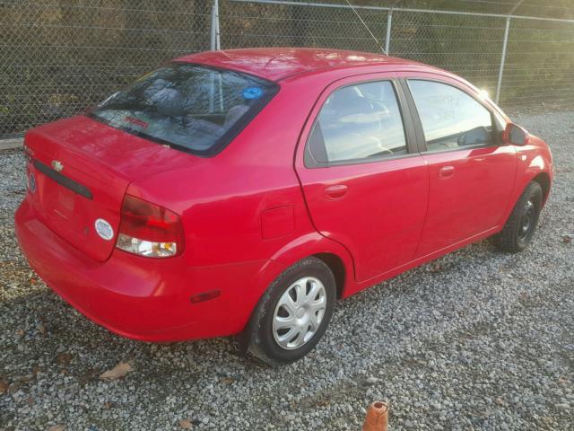 KL1TD526X5B383710 - 2005 CHEVROLET AVEO BASE RED photo 4