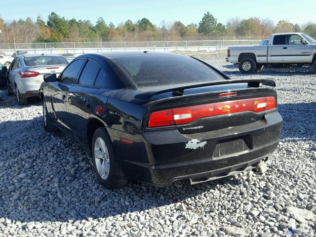 2C3CDXBGXCH185232 - 2012 DODGE CHARGER SE BLACK photo 3