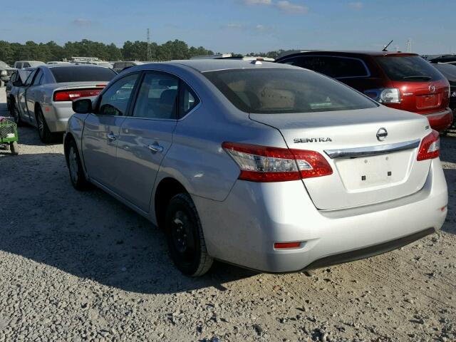 3N1AB7AP6FL657029 - 2015 NISSAN SENTRA S SILVER photo 3