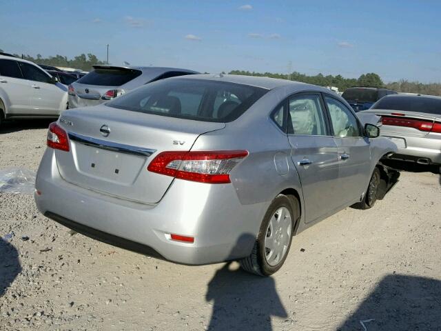 3N1AB7AP6FL657029 - 2015 NISSAN SENTRA S SILVER photo 4