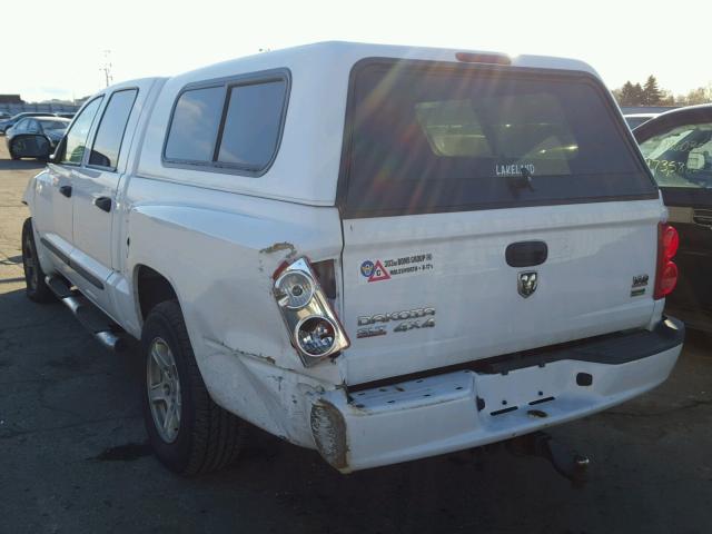 1D7HW48P47S215699 - 2007 DODGE DAKOTA QUA WHITE photo 3