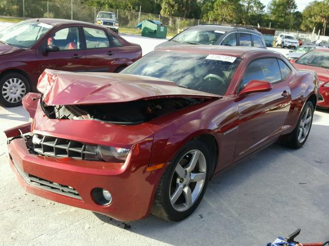 2G1FB1EV3A9177253 - 2010 CHEVROLET CAMARO LT RED photo 2