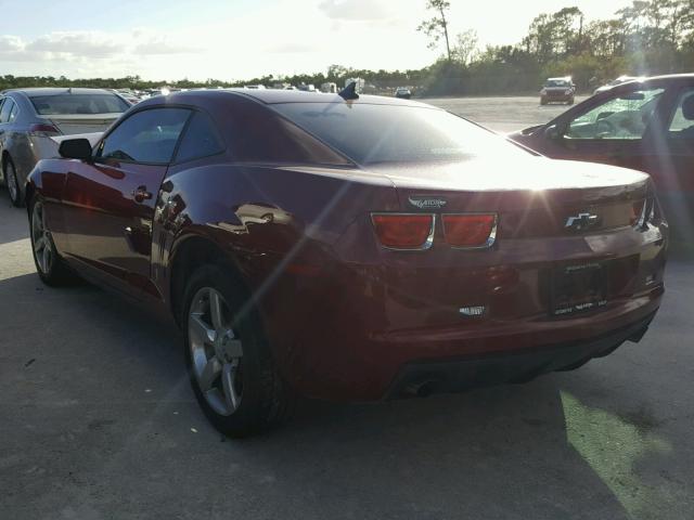 2G1FB1EV3A9177253 - 2010 CHEVROLET CAMARO LT RED photo 3