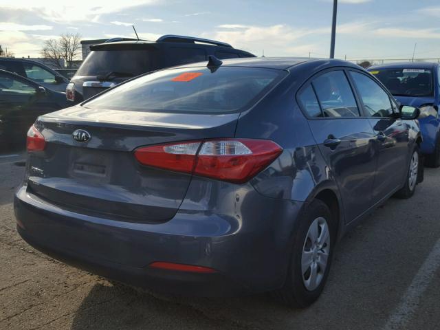 KNAFK4A67G5597771 - 2016 KIA FORTE LX BLUE photo 4