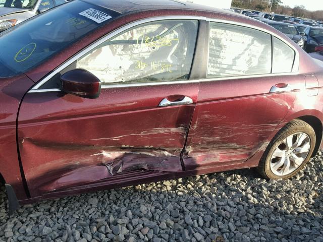 1HGCP368X8A002868 - 2008 HONDA ACCORD EXL MAROON photo 9