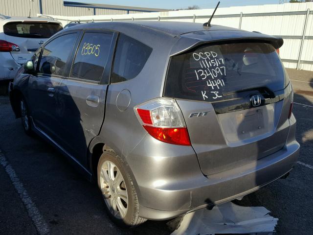 JHMGE8H43AC024491 - 2010 HONDA FIT SPORT GRAY photo 3