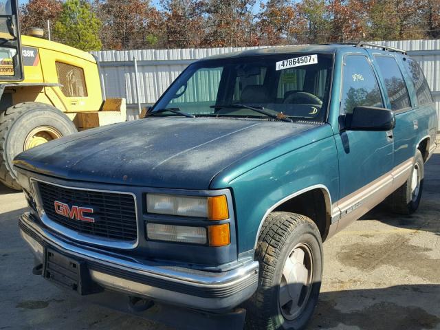 1GKEK13KXSJ766287 - 1995 GMC YUKON GREEN photo 2