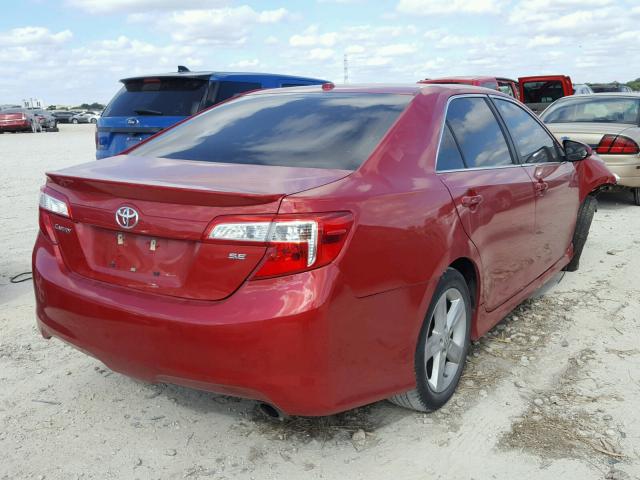 4T1BF1FK6DU643470 - 2013 TOYOTA CAMRY L RED photo 4