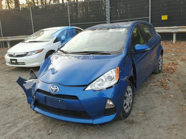 JTDKDTB37D1556487 - 2013 TOYOTA PRIUS C BLUE photo 2