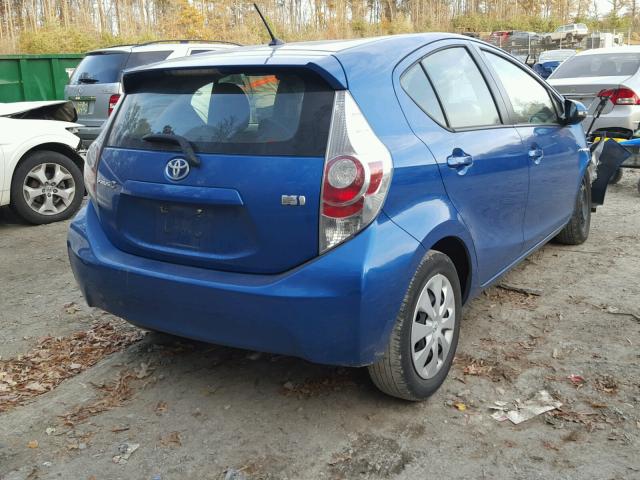 JTDKDTB37D1556487 - 2013 TOYOTA PRIUS C BLUE photo 4