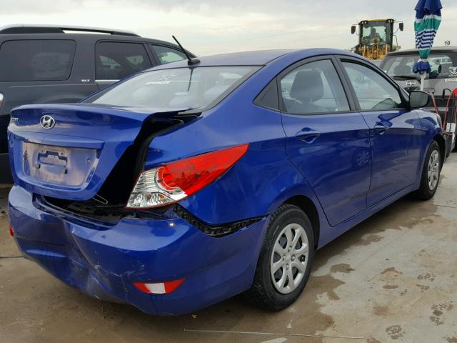 KMHCT4AE1EU668908 - 2014 HYUNDAI ACCENT GLS BLUE photo 4