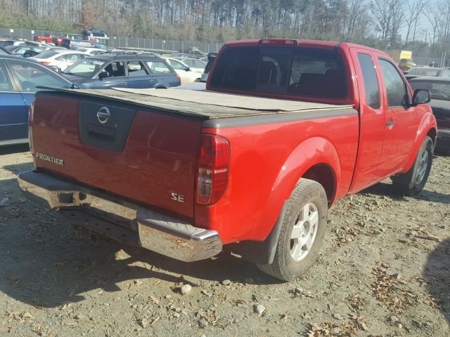 1N6AD06W15C401970 - 2005 NISSAN FRONTIER K RED photo 4