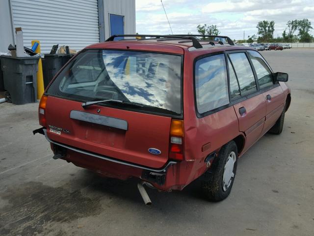 1FAPP15J4PW385190 - 1993 FORD ESCORT LX RED photo 4