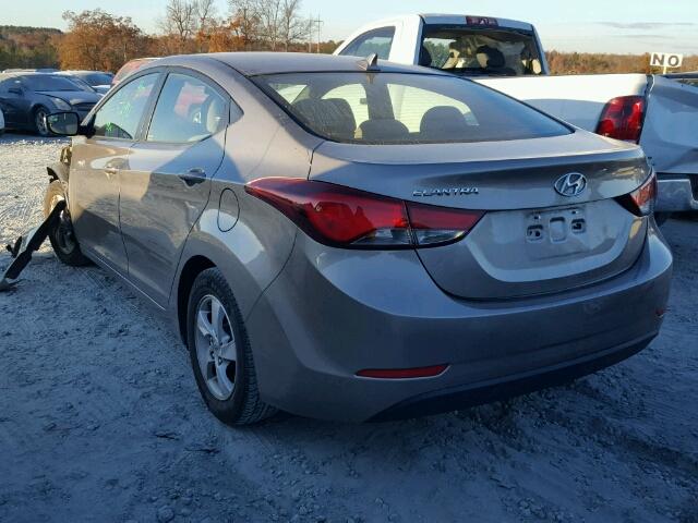 5NPDH4AE3EH491363 - 2014 HYUNDAI ELANTRA SE TAN photo 3