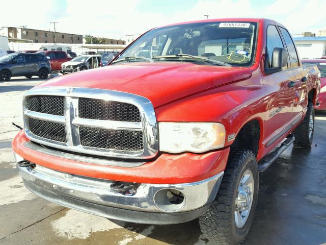 1D7KS28D85J634329 - 2005 DODGE RAM 2500 S RED photo 2