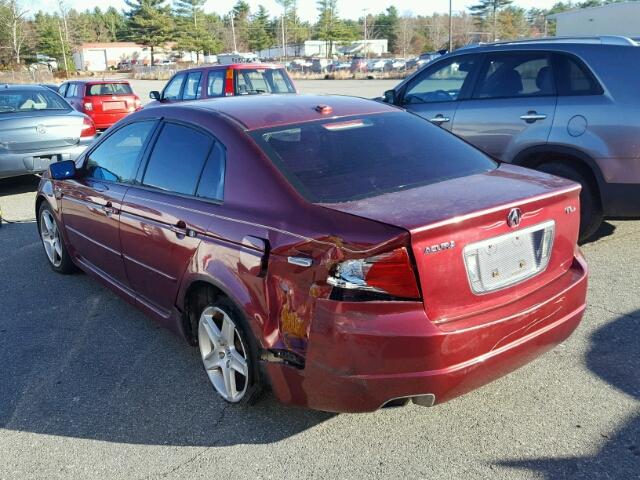 19UUA66285A075543 - 2005 ACURA TL RED photo 3