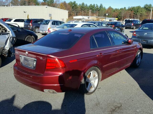 19UUA66285A075543 - 2005 ACURA TL RED photo 4