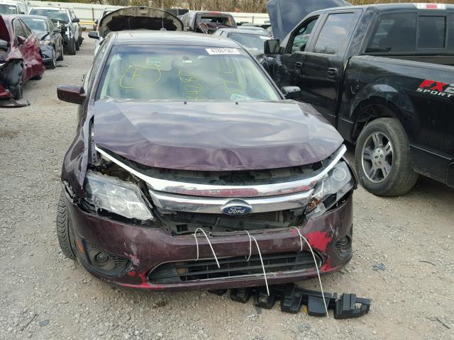 3FAHP0HA0BR184280 - 2011 FORD FUSION SE BURGUNDY photo 9