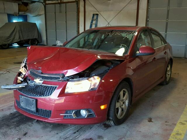 1G1PF5SC8C7149715 - 2012 CHEVROLET CRUZE LT MAROON photo 2