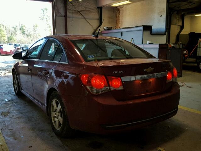 1G1PF5SC8C7149715 - 2012 CHEVROLET CRUZE LT MAROON photo 3