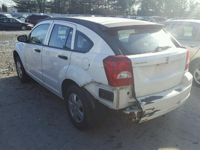 1B3HB28B38D596399 - 2008 DODGE CALIBER WHITE photo 3