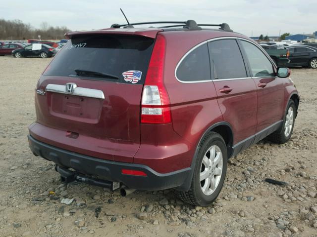 JHLRE48778C042776 - 2008 HONDA CR-V EXL BURGUNDY photo 4