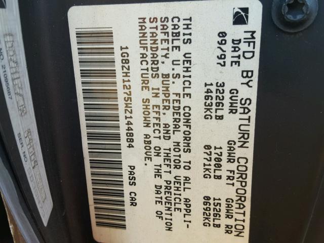 1G8ZH1275WZ144884 - 1998 SATURN SC2 BLUE photo 10