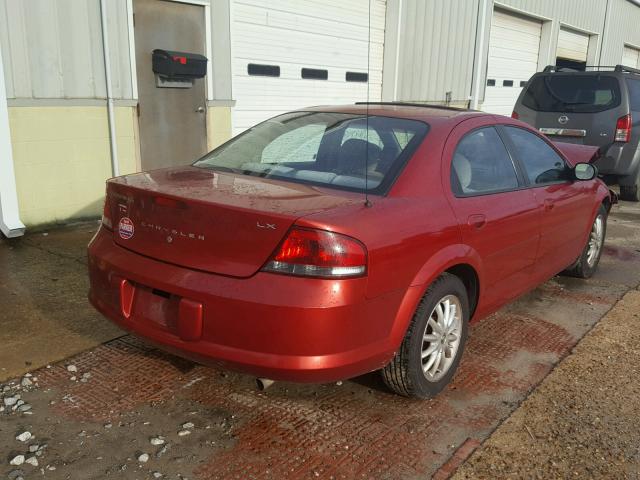 1C3EL46X83N527403 - 2003 CHRYSLER SEBRING LX RED photo 4