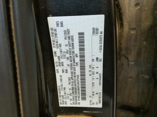 1FMCU0G90FUA37102 - 2015 FORD ESCAPE SE GRAY photo 10