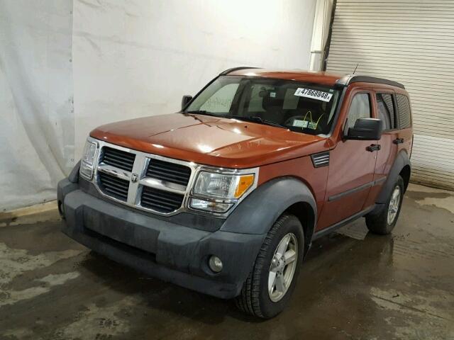 1D8GU28K47W687996 - 2007 DODGE NITRO SXT ORANGE photo 2