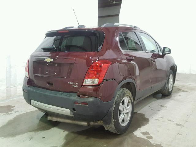 3GNCJPSB9GL214779 - 2016 CHEVROLET TRAX 1LT BURGUNDY photo 4