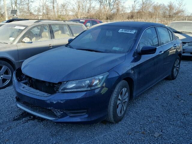 1HGCR2F36EA291025 - 2014 HONDA ACCORD LX BLUE photo 2