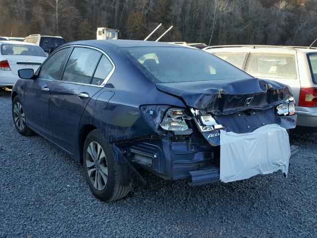 1HGCR2F36EA291025 - 2014 HONDA ACCORD LX BLUE photo 3