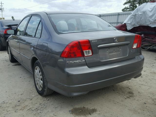 2HGES16595H510456 - 2005 HONDA CIVIC LX GRAY photo 3