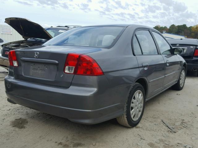 2HGES16595H510456 - 2005 HONDA CIVIC LX GRAY photo 4