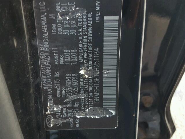 5NMSH13E19H251184 - 2009 HYUNDAI SANTA FE S BLACK photo 10