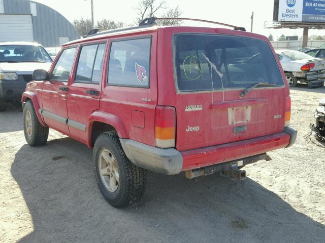 1J4FF48S2YL250897 - 2000 JEEP CHEROKEE S RED photo 3