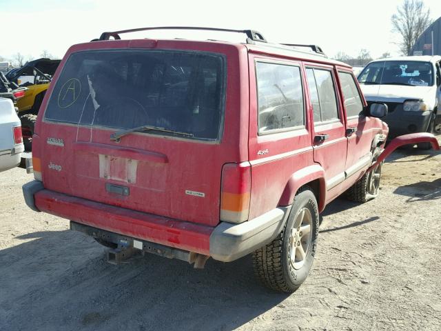 1J4FF48S2YL250897 - 2000 JEEP CHEROKEE S RED photo 4