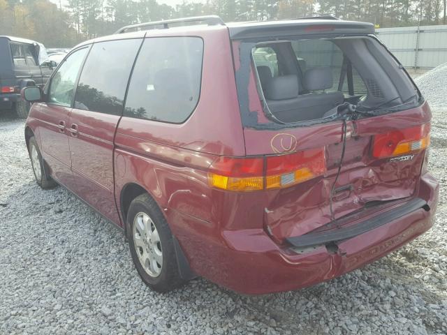 5FNRL187X2B054111 - 2002 HONDA ODYSSEY EX BURGUNDY photo 3