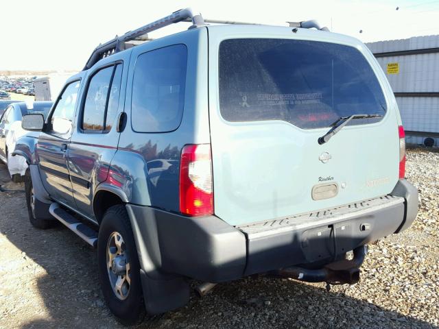 5N1ED28Y71C582478 - 2001 NISSAN XTERRA XE BLUE photo 3