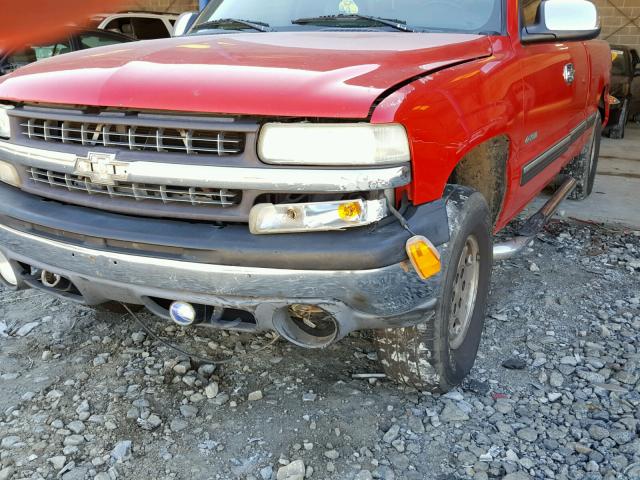 2GCEK19T7X1265760 - 1999 CHEVROLET SILVERADO RED photo 9