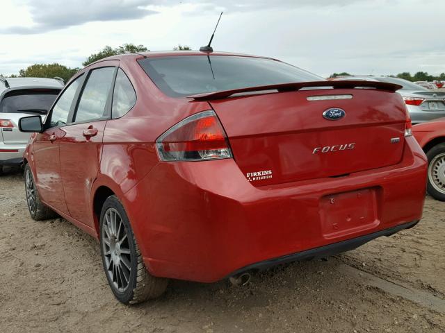 1FAHP3GNXAW255843 - 2010 FORD FOCUS SES RED photo 3