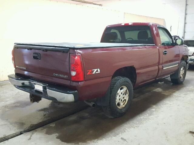 1GCEK14T93Z222269 - 2003 CHEVROLET SILVERADO MAROON photo 4