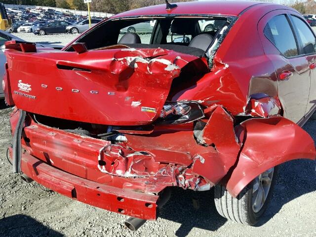 1C3CDZBG9DN562900 - 2013 DODGE AVENGER R/ RED photo 9